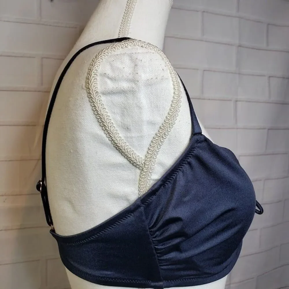 Cute NEW Shade & Shore Blue Padded Heart Bikini Top 36D womens Swim